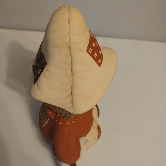 Vintage Ceramic Scarecrow Figurine Handmade Hand Painted Large Fall Harvest Cute - Picture 9 of 14